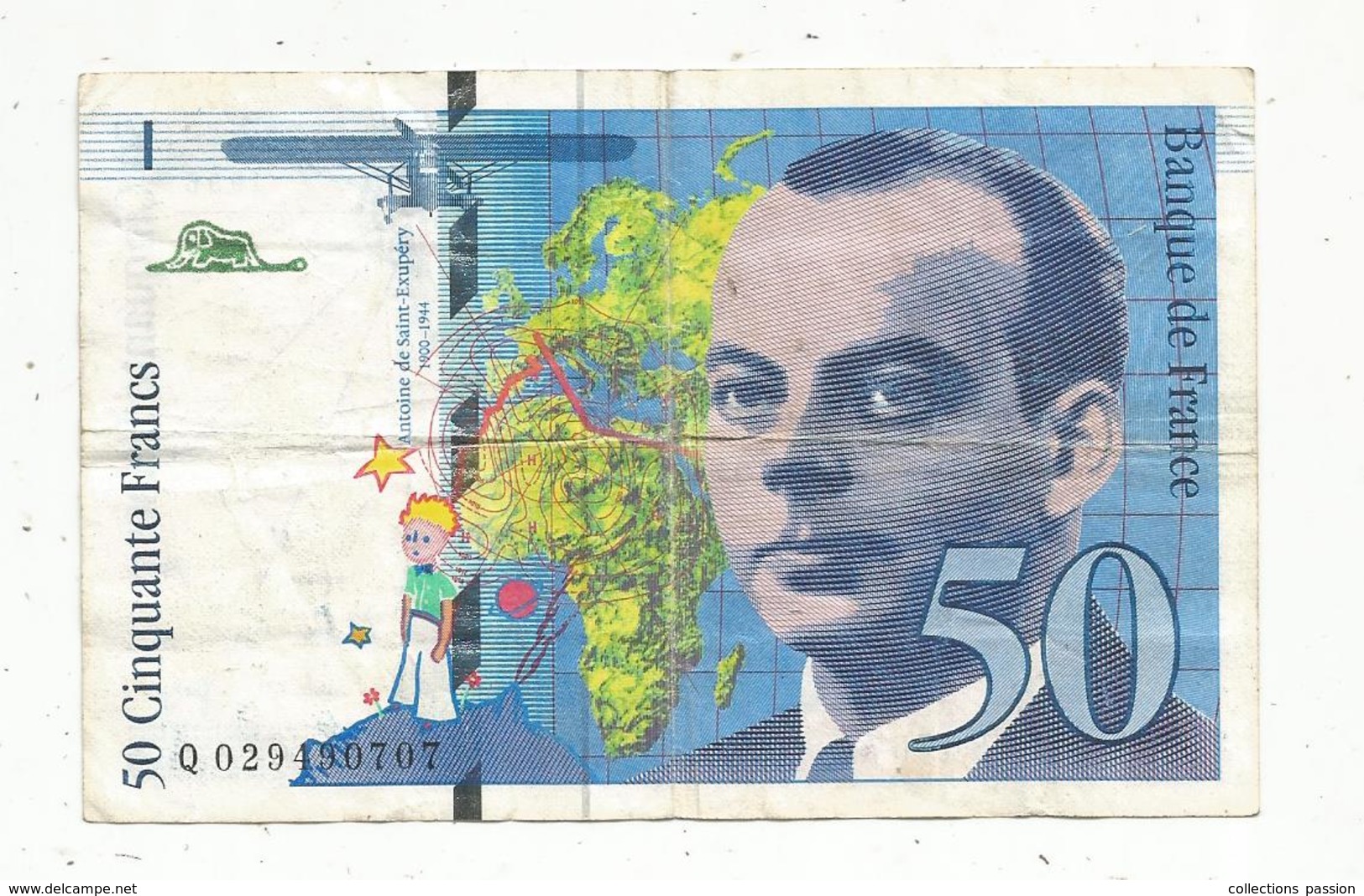 Billet , 50 , Cinquante Francs , SAINT EXUPERY , 1996 , 2 Scans - 50 F 1992-1999 ''St Exupéry''