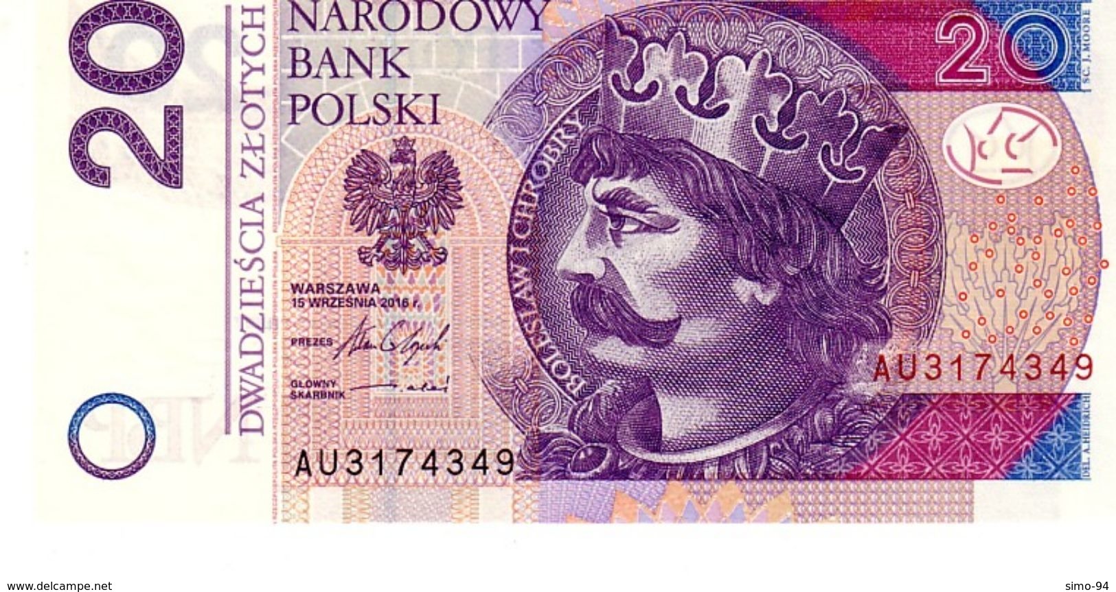 Poland P.184 20 Zlotych 2016 Unc - Polen