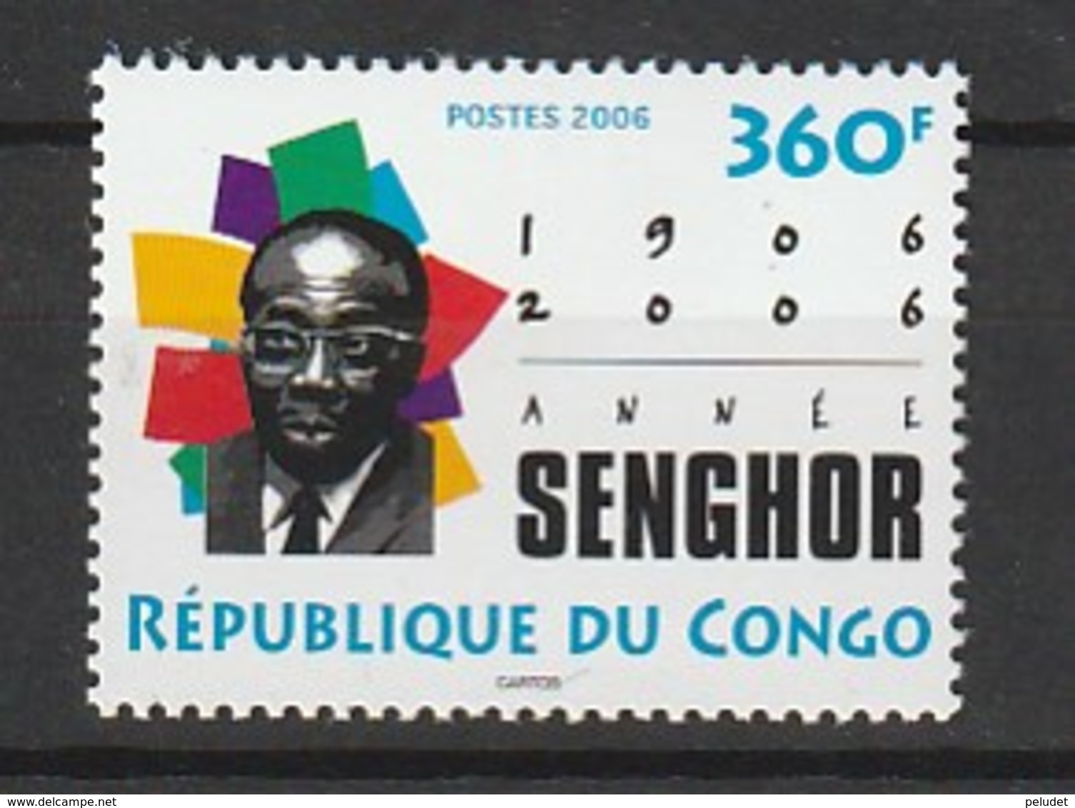 Rep. Du Congo 2006 100th Anniversary Birth Of Léopold Sédar Senghor, 1906-2001 1v ** Mi 1785, Sn 1275, Yt 1116, Sg 1535 - Nuevas/fijasellos