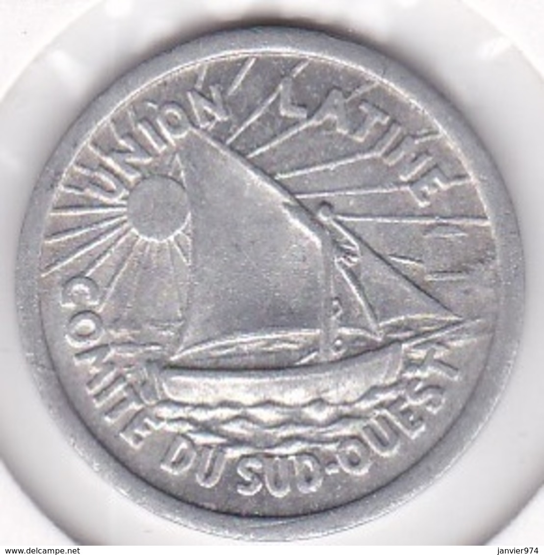 31. Haute Garonne Toulouse. 10 Centimes 1922 – 1933 Triangle. Union Latine, Comité Du Sud-Ouest, En Aluminium - Noodgeld