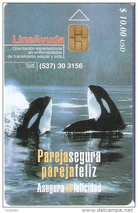 TARJETA DE CUBA DE LINEA AYUDA DE UNAS ORCAS (WHALE) - Otros & Sin Clasificación