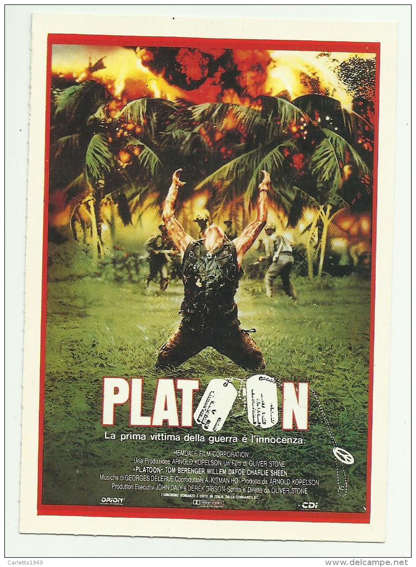 PLATOON FILM PICCOLA LOCANDINA CM. 14X10 - Andere Formaten
