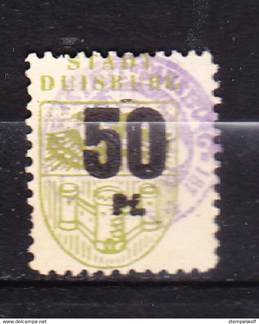 Gebuehrenmarke, Wappen, Stadt Duisburg, 50 Pfg (53094) - Gebührenstempel, Impoststempel