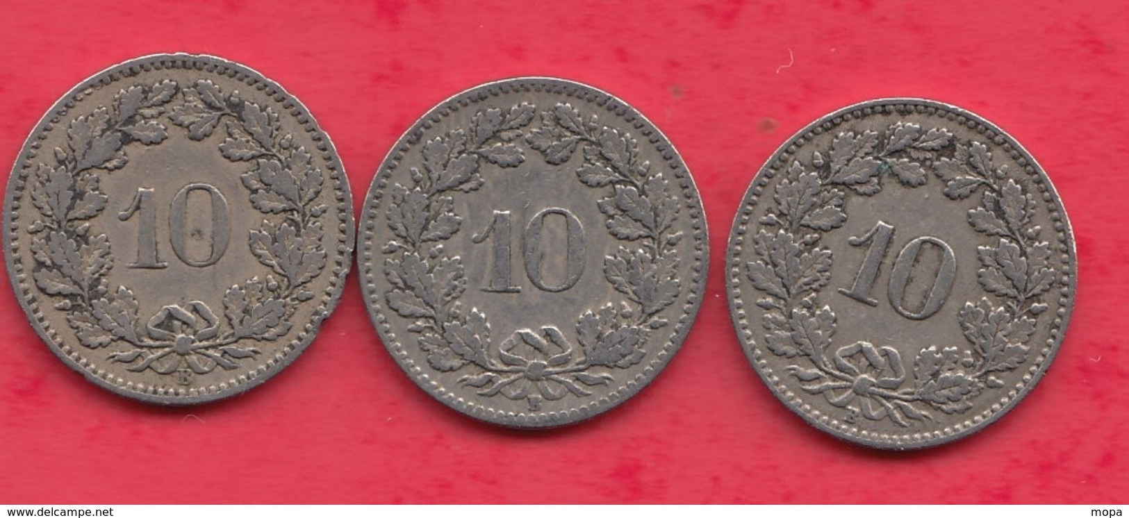 Suisse 3 Pièces De 10 Rappen Dans L 'état (1884  -1904 (RARE)-1914) Lot N °19 - Otros & Sin Clasificación