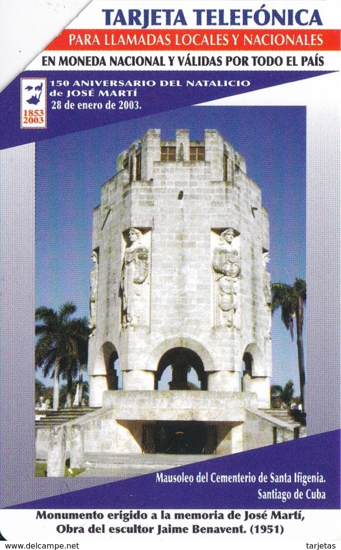 UR-014 TARJETA DE CUBA URMET DEL MAUSOLEO  $5 - Cuba