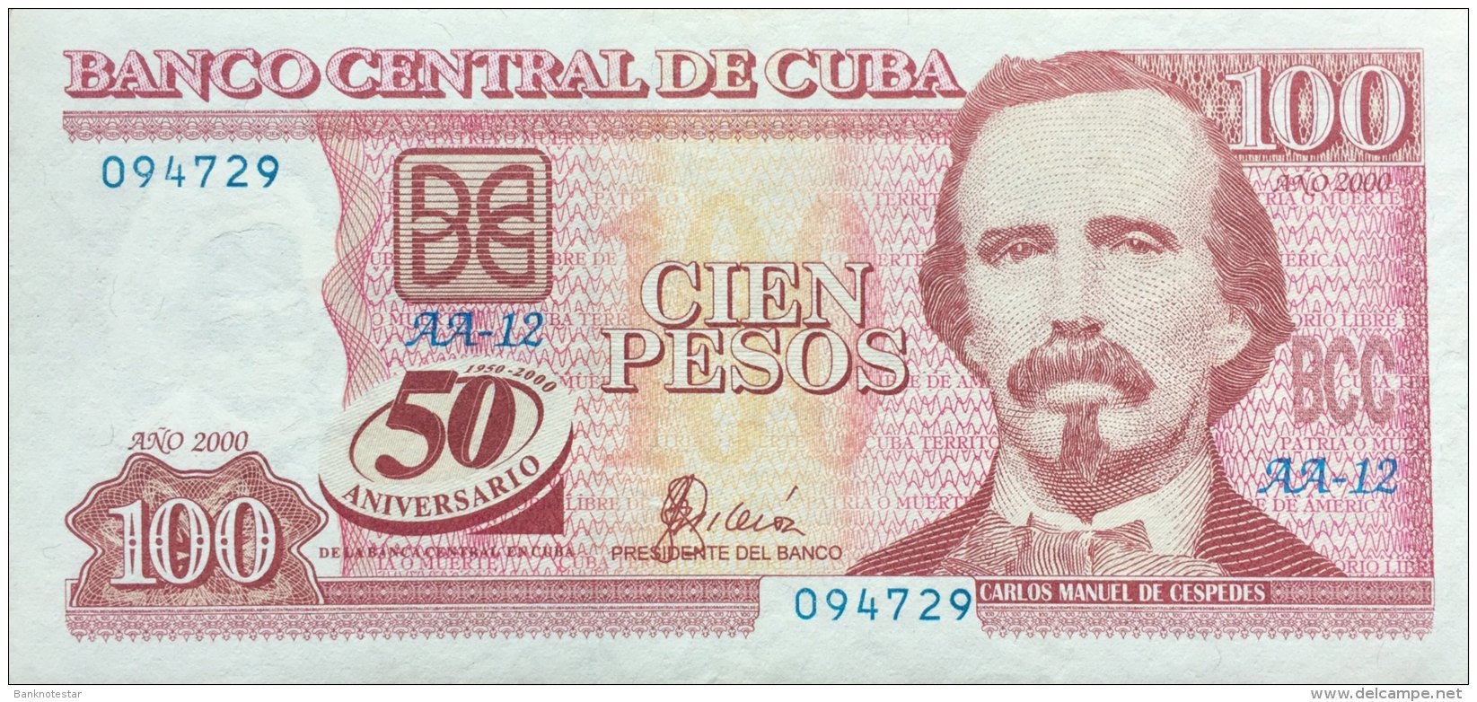 Kuba 100 Pesos, P-120 XF/AU Selten/Scarce - Cuba