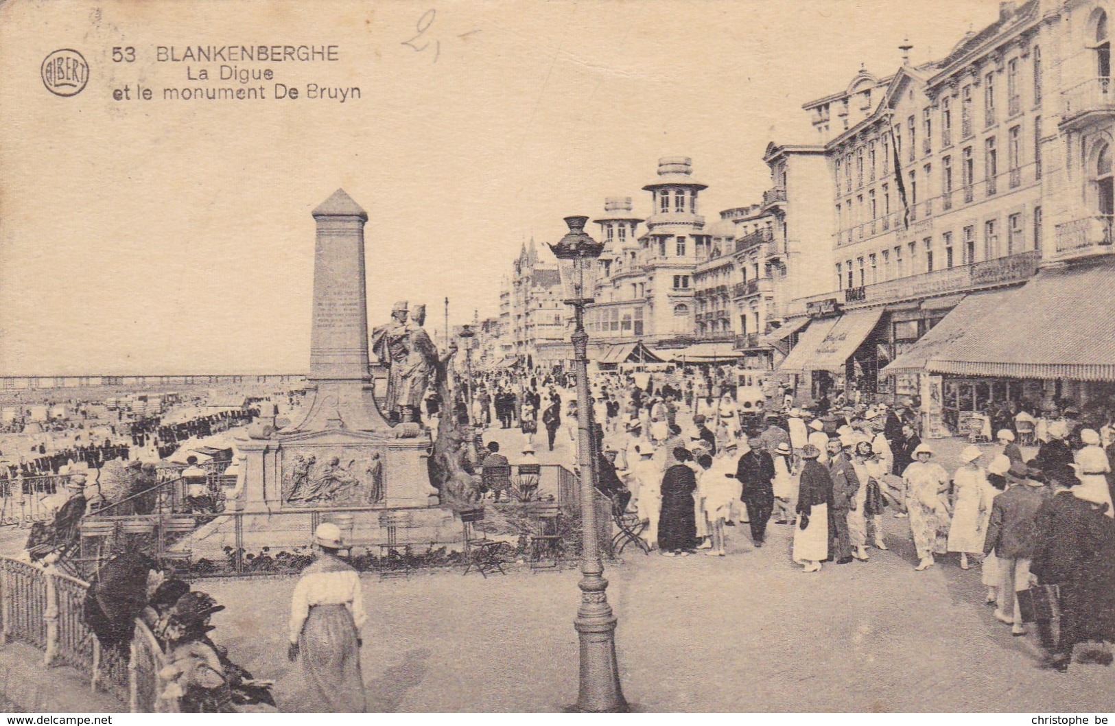 Blankenberge, Blankenberghe, La Digue Et Le Monument De Bruyn (pk47755) - Blankenberge