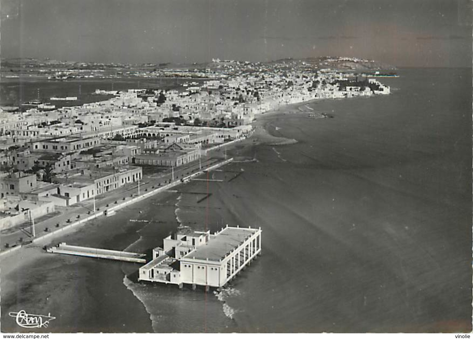 PIE18-E-3486 : TUNISIE. VUE AERIENNE DE LA GOULETTE. LE CASINO VERS SIDI-BOU-SAÏD - Tunisia