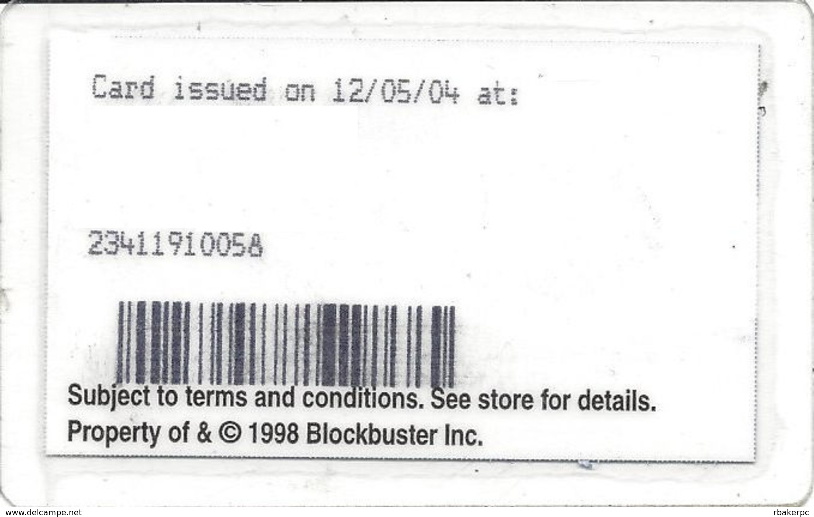 Blockbuster Membership Card - Customer Loyalty Card - Other & Unclassified