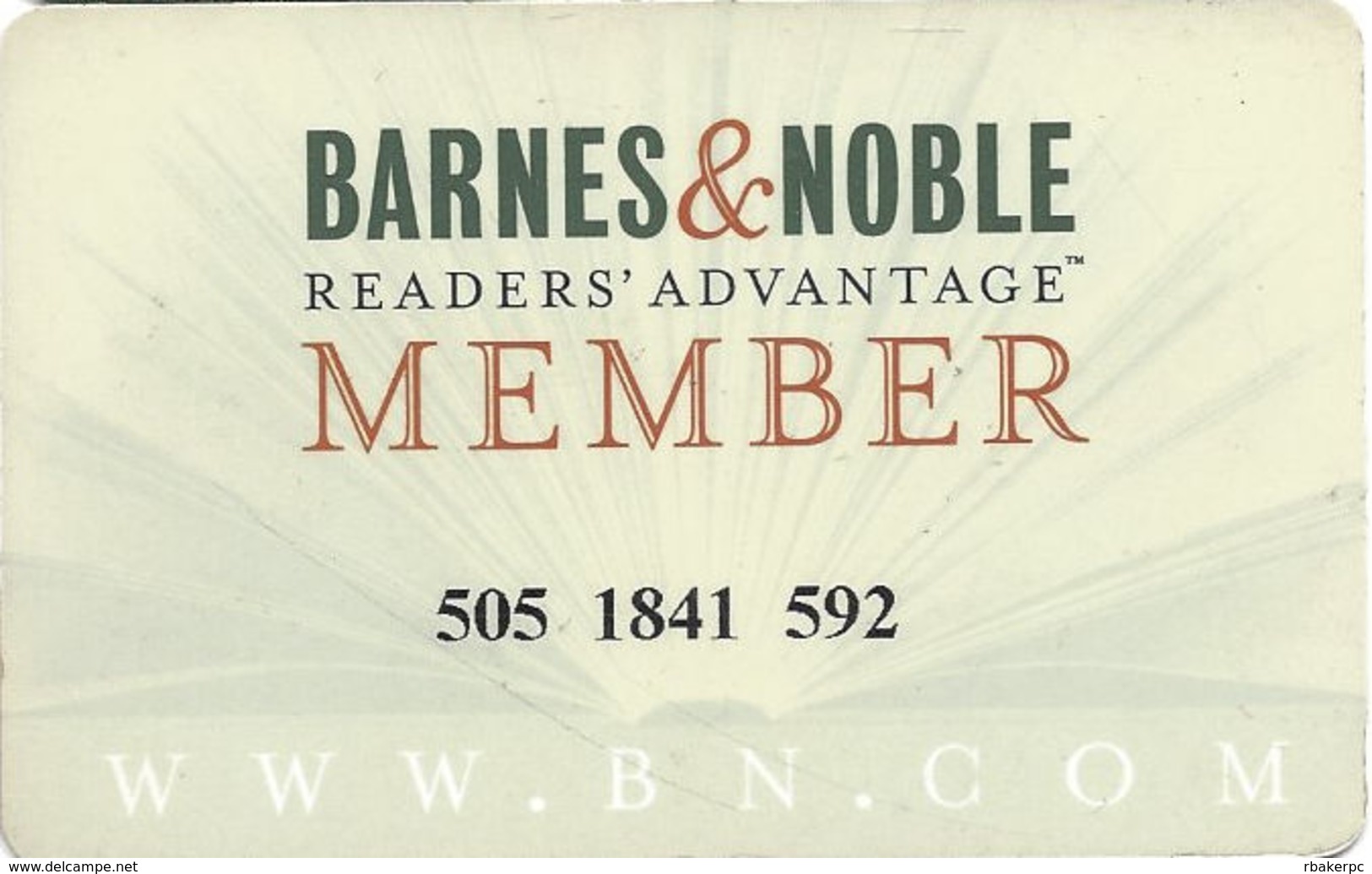 Barnes & Noble - Customer Loyalty Card - Other & Unclassified