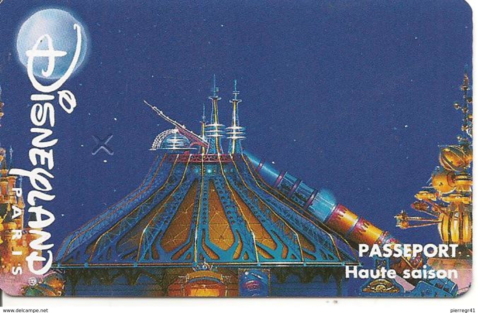 PASS-DISNEYLANDPARIS -1996-SPACE MOUNTAIN-ADULTE-V° N° S 059611 HORIZONTAL En HAUT-VALIDE 1 JOUR-TBE- - Disney-Pässe