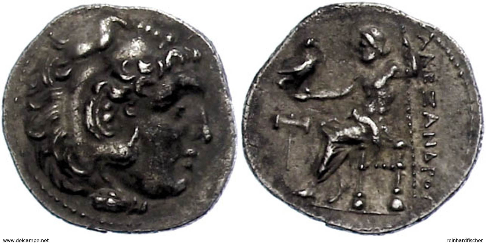 6 Makedonien, Myalasa?, Drachme (4,00g), 300-280 V. Chr., Alexander III., Av: Herakleskopf Mit Löwenfell Nach Rechts, Re - Autres & Non Classés