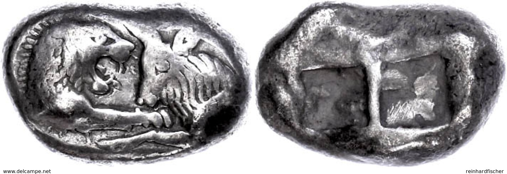 26 Stater (10,49g), 561-546 V. Chr., Kroisos, Sardeis. Av: Löwen Und Stierprotome Einander Gegenüber. Rev: Zwei Quadrati - Altri & Non Classificati