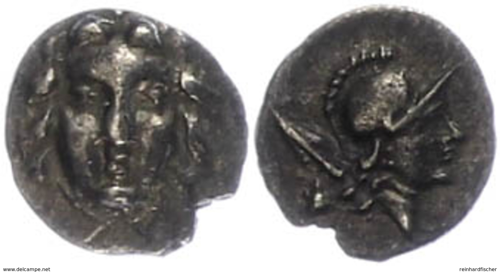 32 Selge, Obol (0,74g), Ca. 300-190 V. Chr. Av: Gorgoneion. Rev: Athenakopf Nach Rechts, Dahinter Lanzenspitze Und Astra - Other & Unclassified