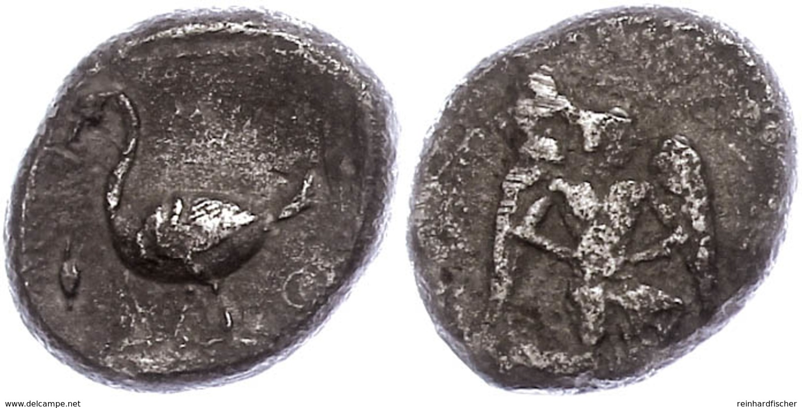 54 Mallos, AR-Stater (9,86g), 425-385 V. Chr., Av: Kniender, Geflügelter Jüngling Nach Rechts, Rev: Schwan Nach Links, D - Other & Unclassified