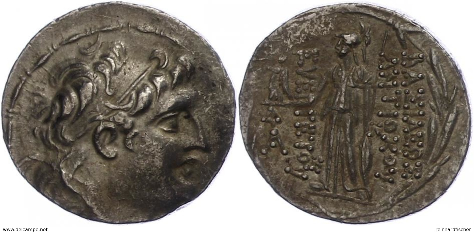 74 Antiochia Am Orontes, Tetradrachme (16,33g), Antiochos VII., 138-129 V. Chr. Av: Kopf Nach Rechts. Rev: Stehende Athe - Altri & Non Classificati