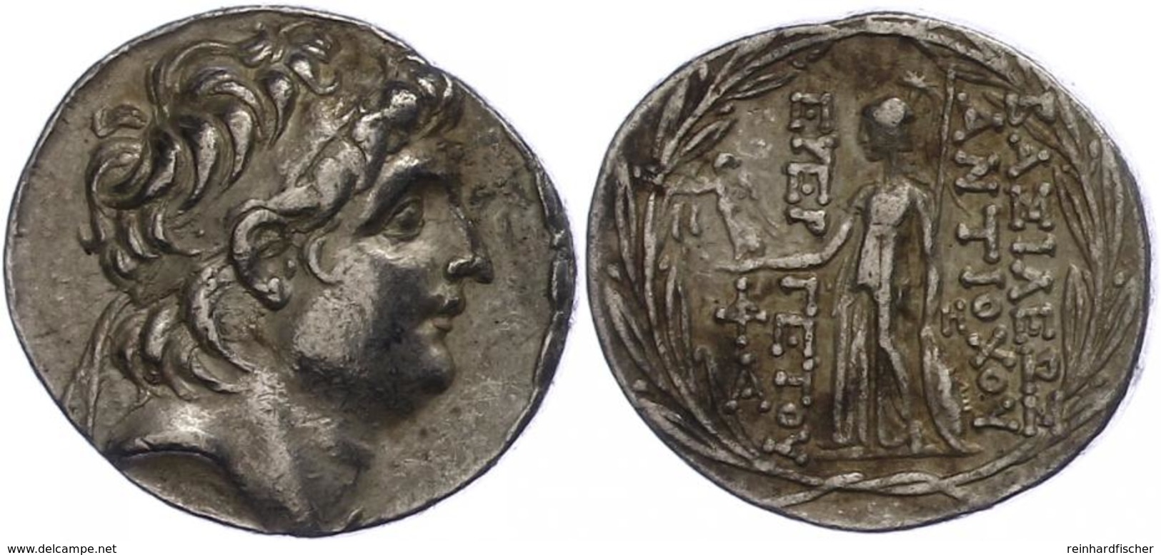 77 Antiochia Am Orontes, Tetradrachme (16,72g), Antiochos VII., 138-129 V. Chr. Av: Kopf Nach Rechts. Rev: Stehende Athe - Other & Unclassified