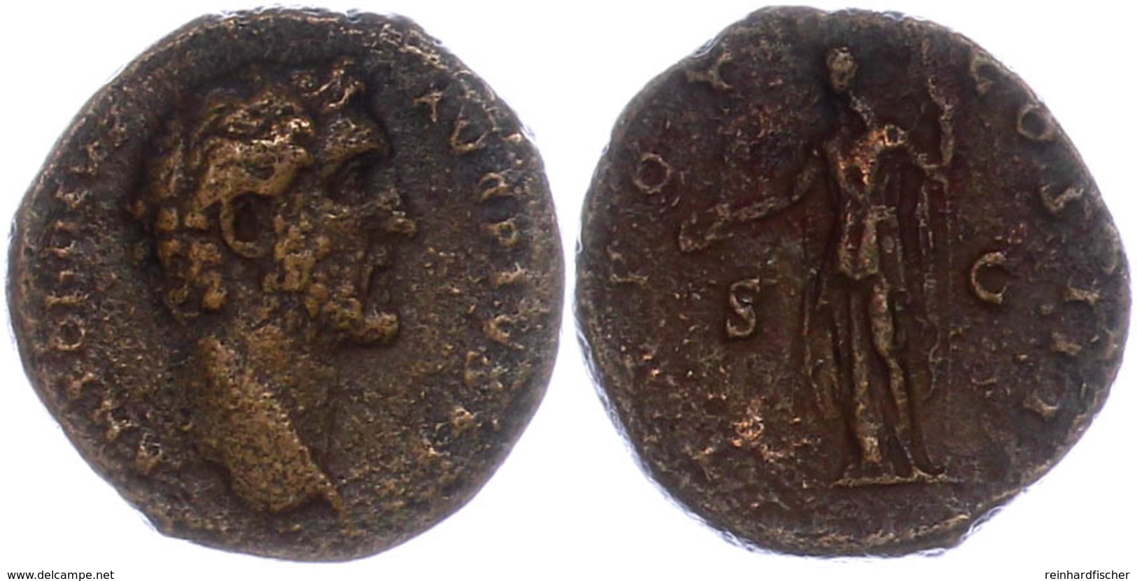 91 138-161, AE-As, Antoninus - Pius, Av: Büste Nach Rechts Mit Umschrift. Rev: Clementia Mit Patera Und Szepta Zwischen  - Other & Unclassified