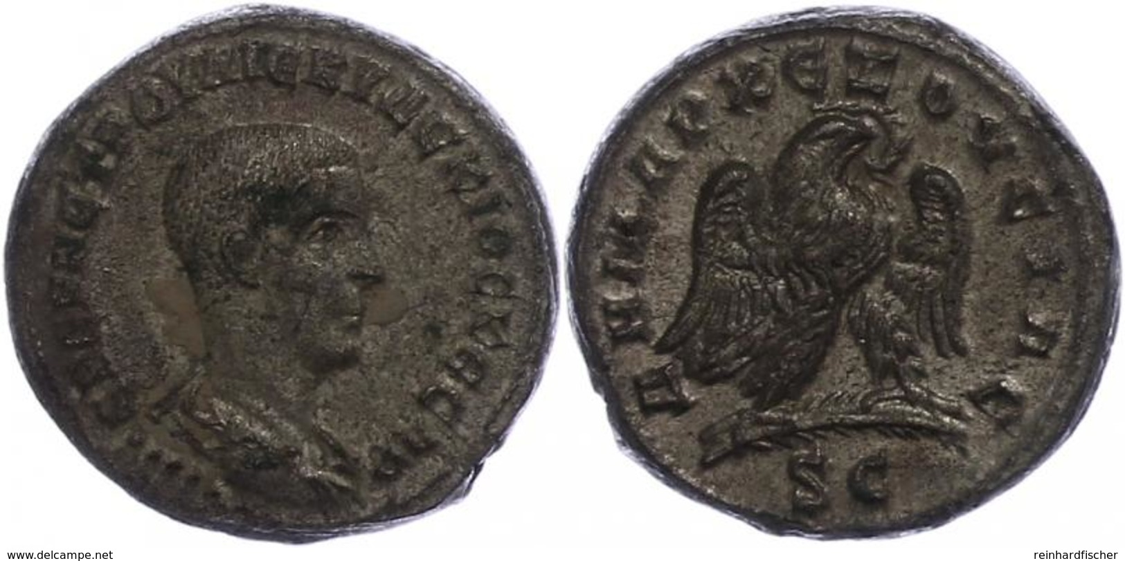 96 Syrien, Antiochia, Tetradrachme (10,69g), Herennius Etruscus, 250-251. Av: Büste Nach Rechts, Darum Umschrift. Rev: S - Province