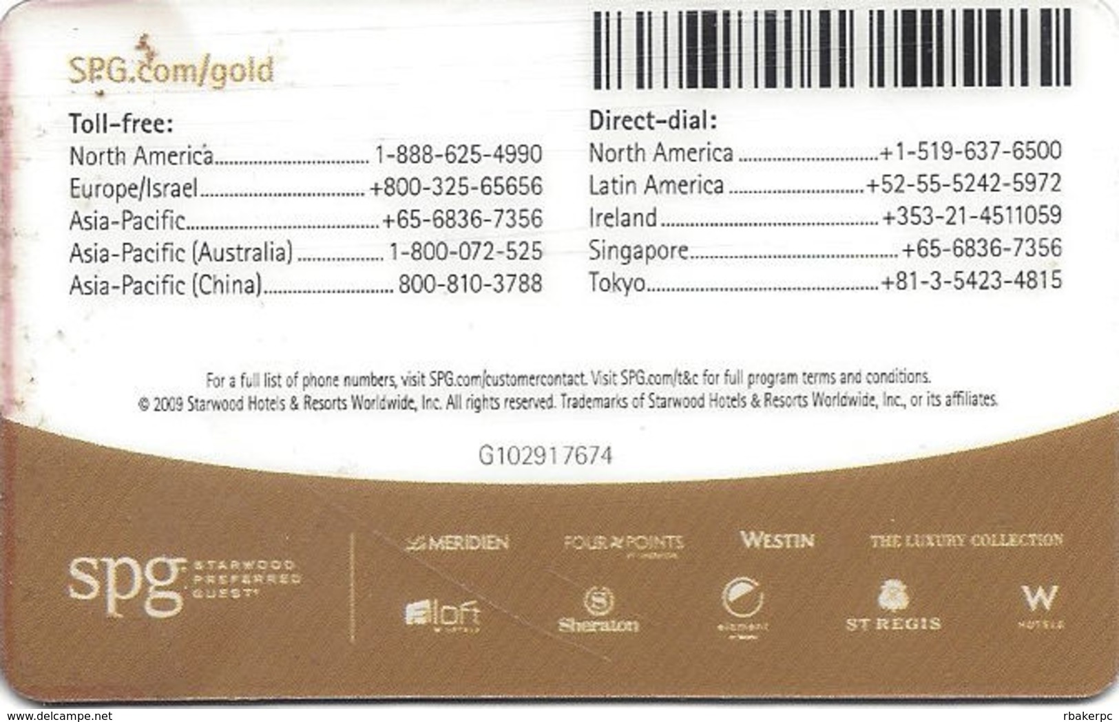 Starwood Preferred Guest Gold Card - Other & Unclassified