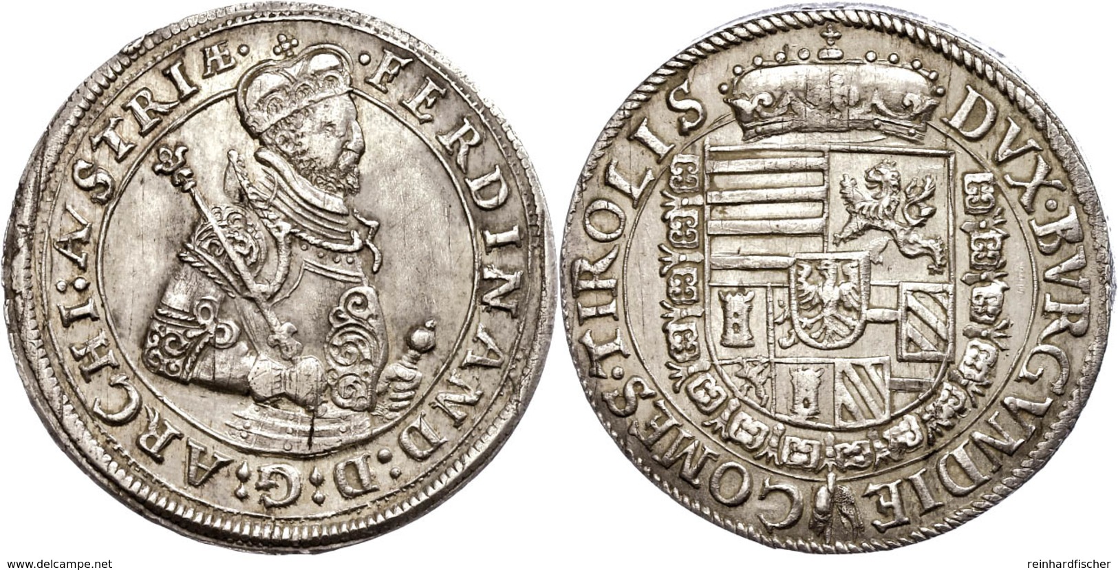 125 Taler, O.J. (1564-1595), Ferdinand II., Hall, Dav. 8097, Vz+. - Austria