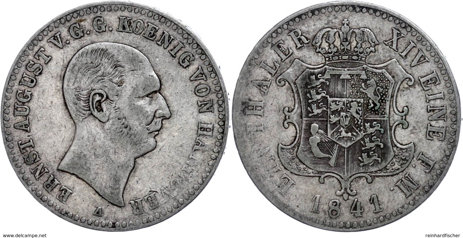 169 Taler, 1841, A, Ernst August V., AKS 102, J. 67, Kl. Rf., S-ss.  S-ss - Hannover