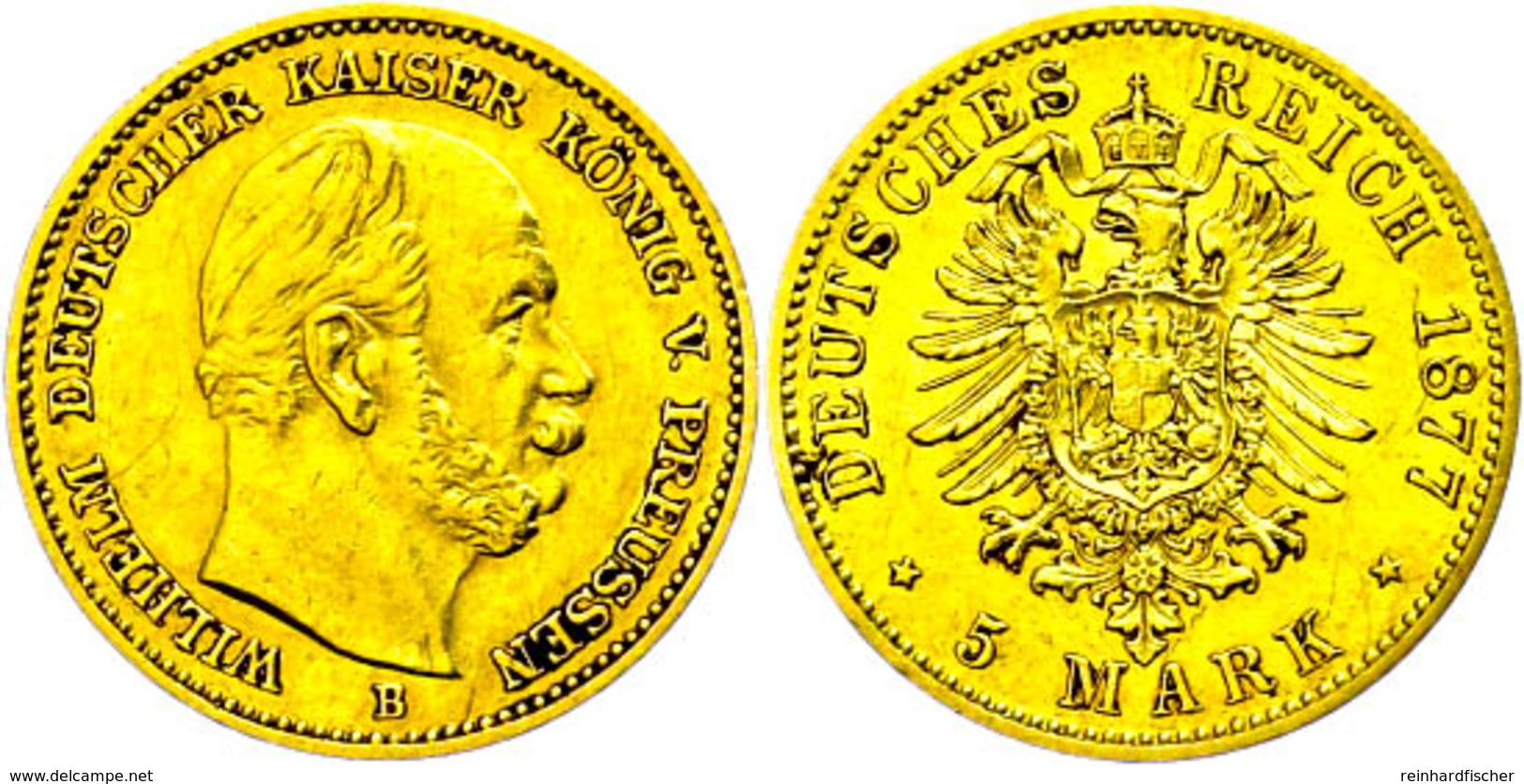 237 5 Mark, 1877, B, Wilhelm I., Kratzer, Ss., Katalog: J. 244 Ss - Altri & Non Classificati