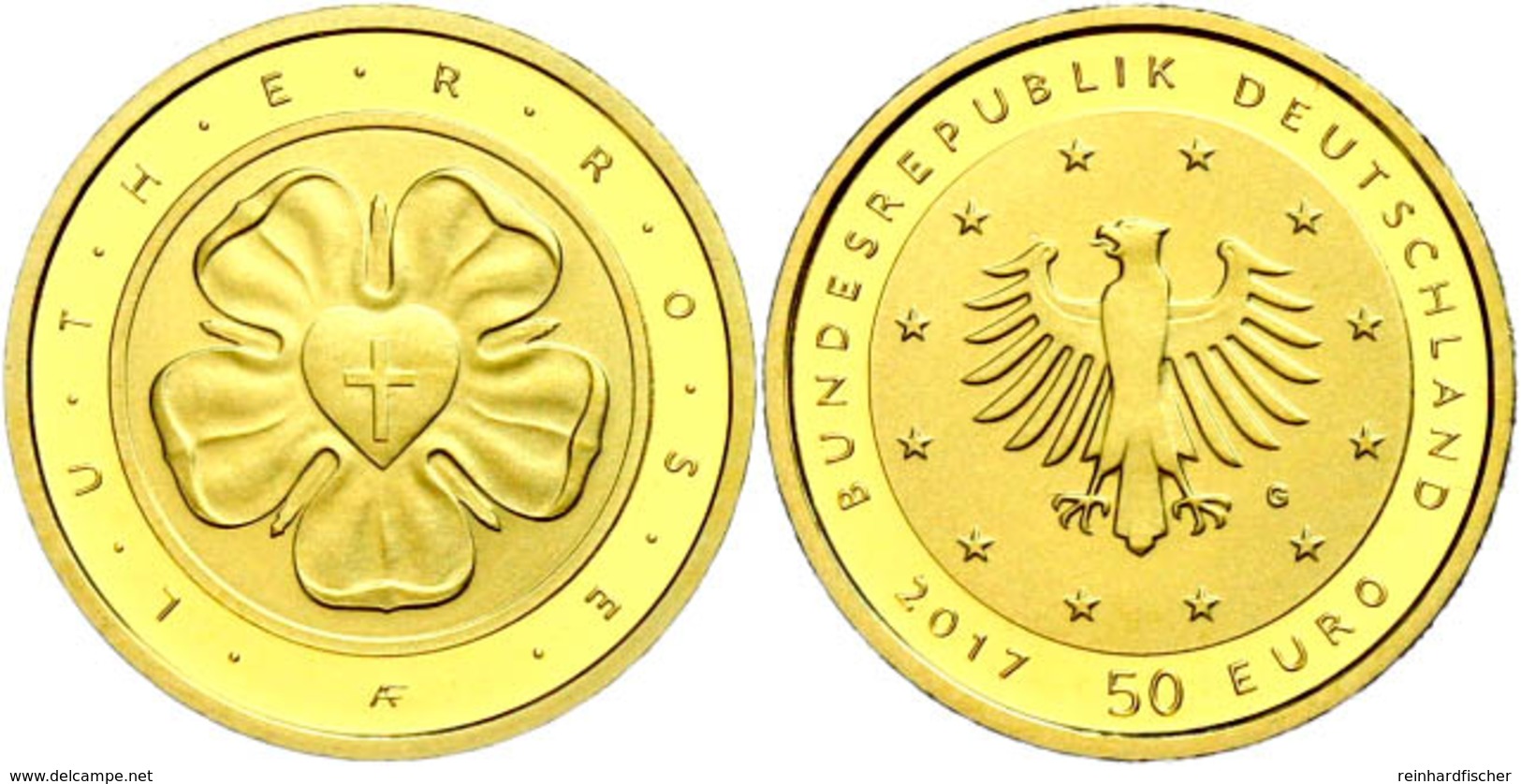 431 50 Euro, Gold, 2017, G, Lutherrose, Mit Zertifikat In Ausgabeschatulle, St., Katalog: J. 618 St - Altri & Non Classificati