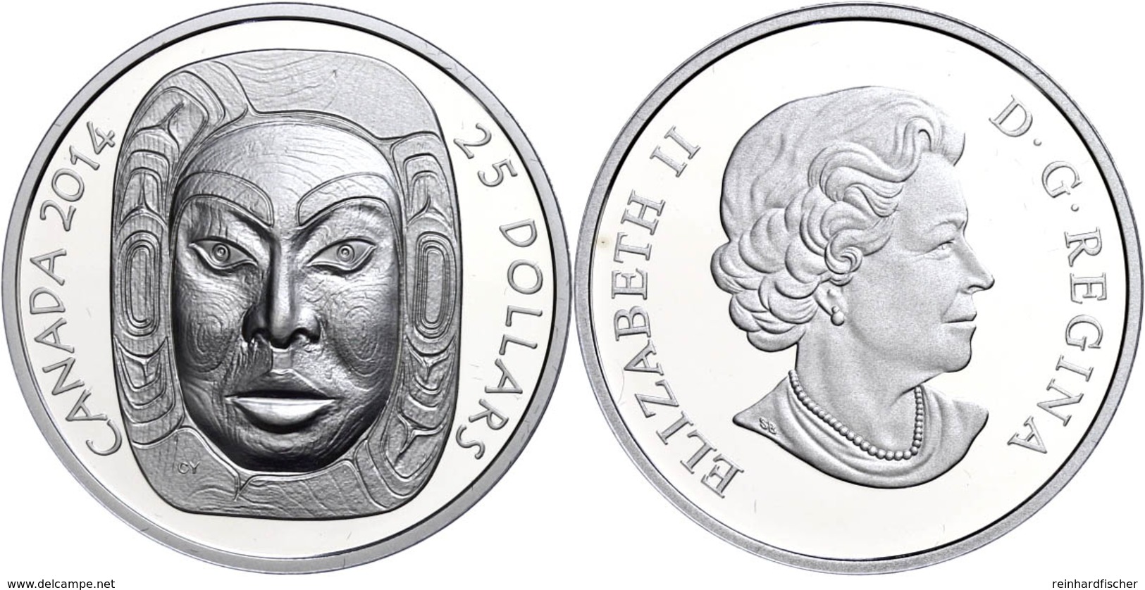 654 25 Dollars, 2014, Matriarch Mondmaske, Ultra High Relief, Etui Mit OVP Und Zertifikat, PP. Auflage Nur 6.000 Stück.  - Canada