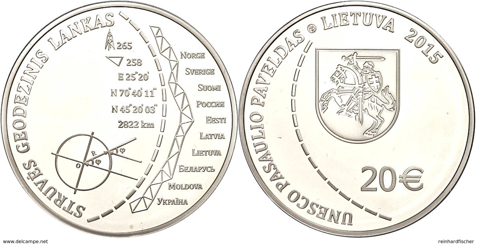 694 20 Euro, 2015, UNESCO World Heritage, Im Etui Mit OVP Und Zertifikat, Angelaufen, PP. Auflage 3.000 Stück.  PP - Lituania