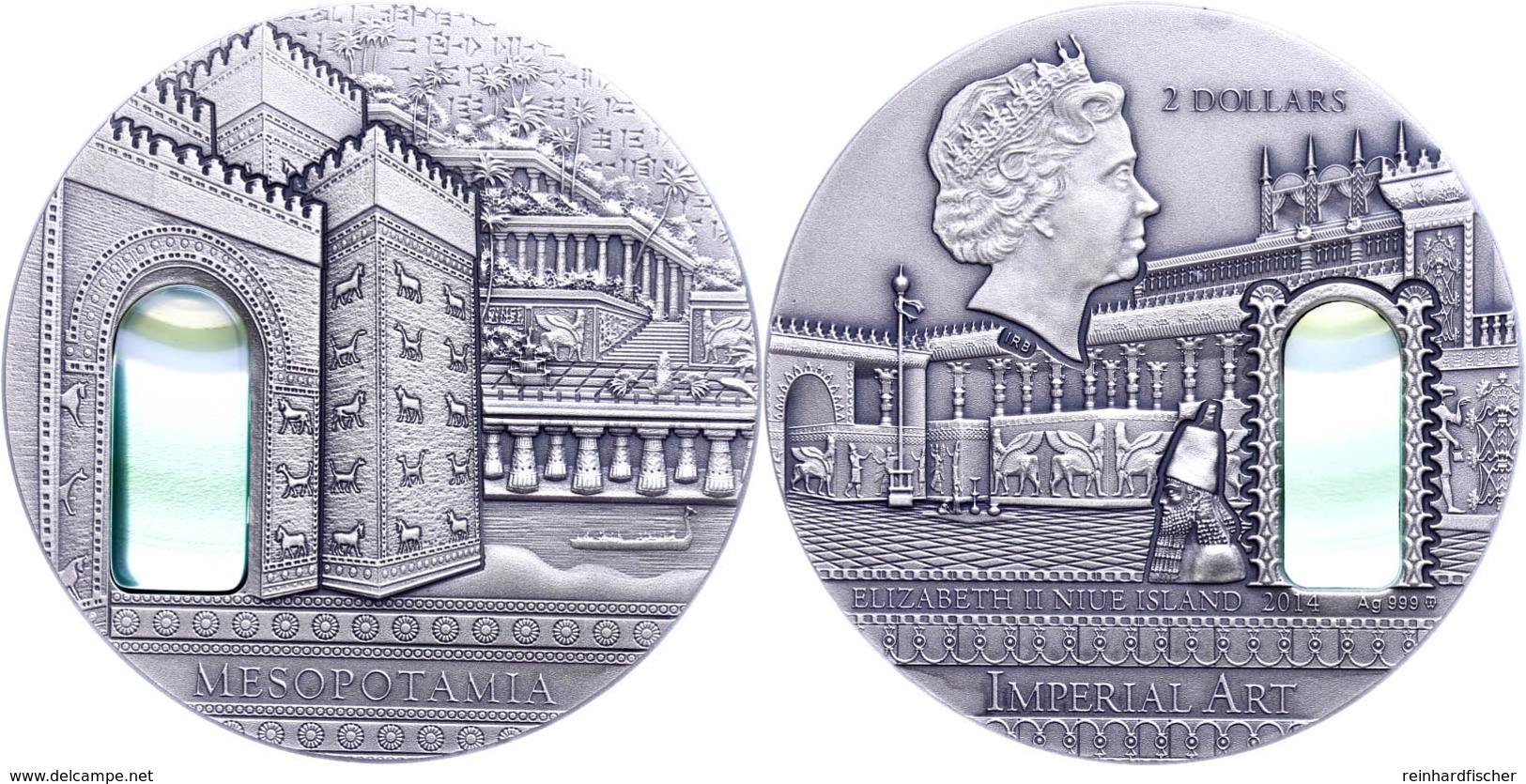 747 2 Dollars, 2014 Imperial Art - Mesopotamia, 2 Unzen Silber, Etui Mit OVP Und Zertifikat, St. Auflage Nur 500 Stück.  - Niue