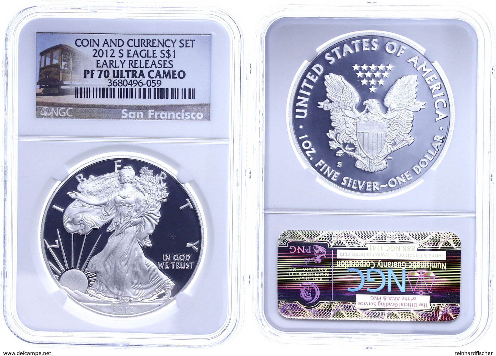 885 Dollar, 2012, S, Silver Eagle, In Slab Der NGC Mit Der Bewertung PF70 Ultra Cameo, Coin And Currency Set, Early Rele - Altri & Non Classificati