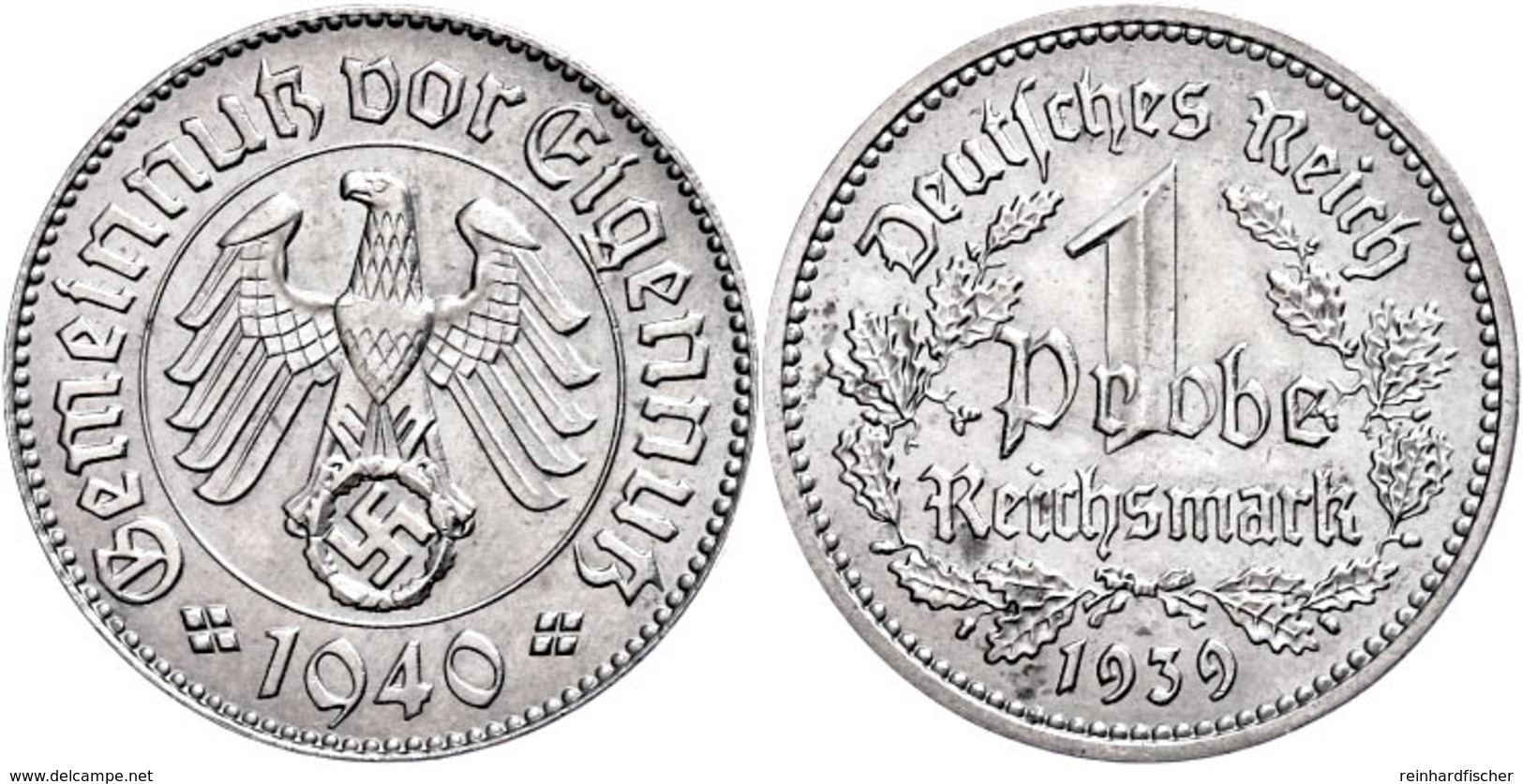 1009 1 Reichsmark, 1939/1940, Probe In Nickel, 4,3 G, Schaaf 354/G 13, Vz.  Vz - Other & Unclassified
