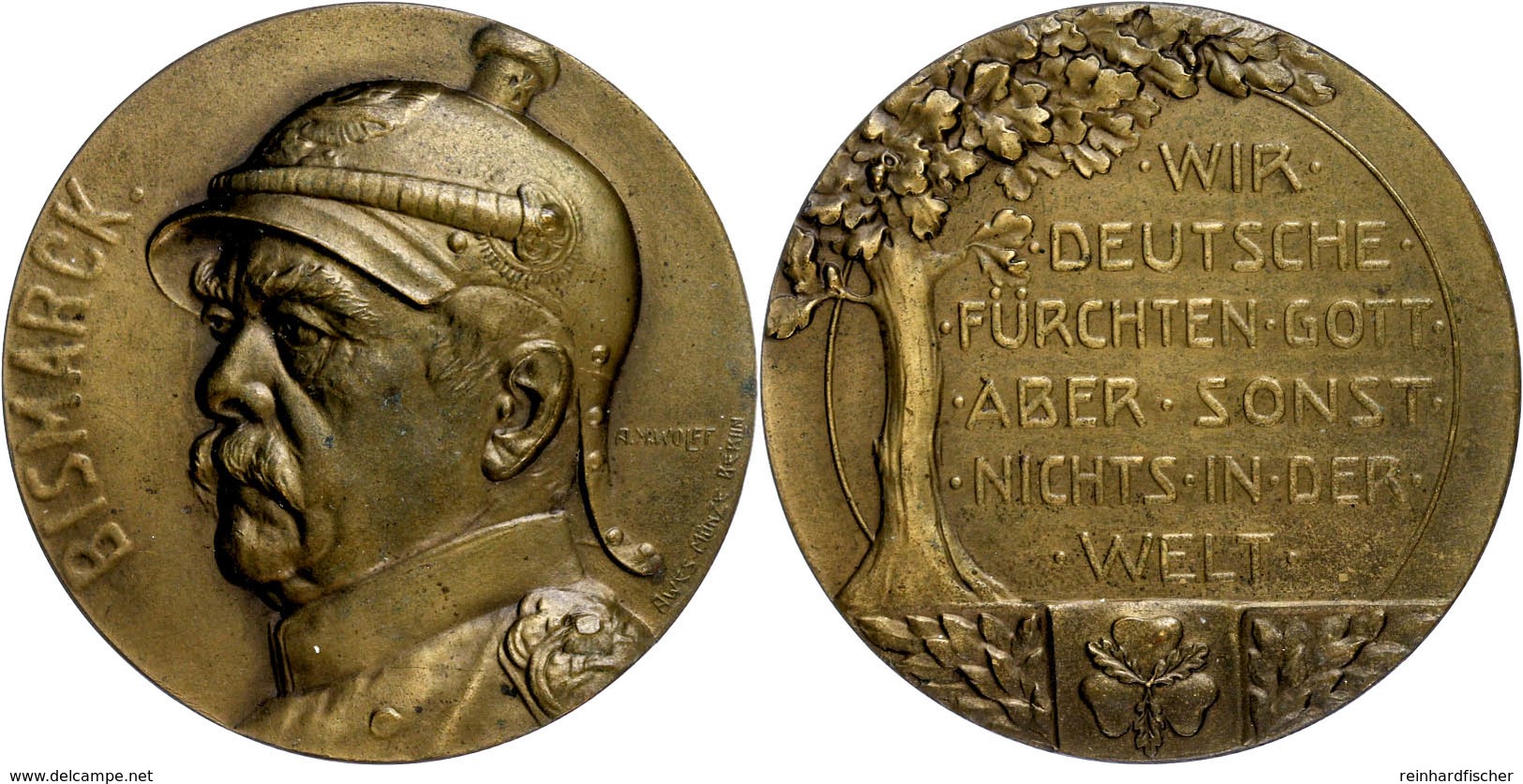 1110 Otto Von Bismarck, Bronzemedaille (Dm. Ca. 50,10mm, Ca. 65,25g), O.J. (1905), Von A. M. Wolff, Auf Seinen 90. Gebur - Altri & Non Classificati