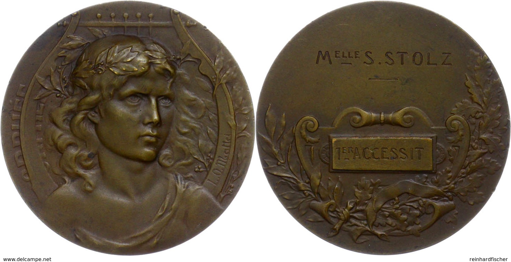 1168 Frankreich, Bronzemedaille (Dm. Ca. 45,80mm, Ca. 36,10g), O.J., Von L. O. Mattei. Av: Weibliches Brustbild Von Vorn - Altri & Non Classificati