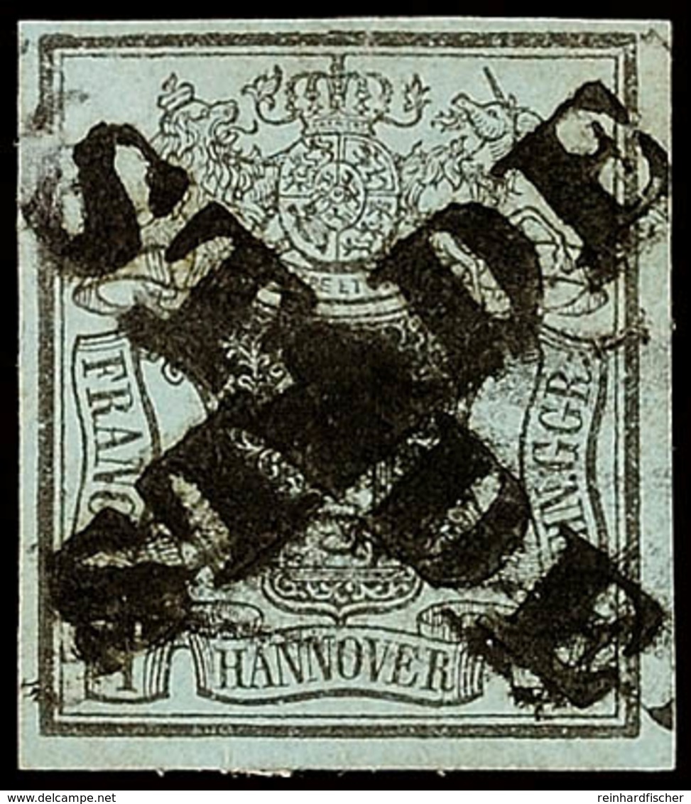 1743 "STADE" - L1, Sehr Attraktiv Ideal Zentrisch Kreuzweise Auf 1 Gr. A. Blaugrau, Zwei Kleine Dünnstellen, Katalog: 1  - Hanover