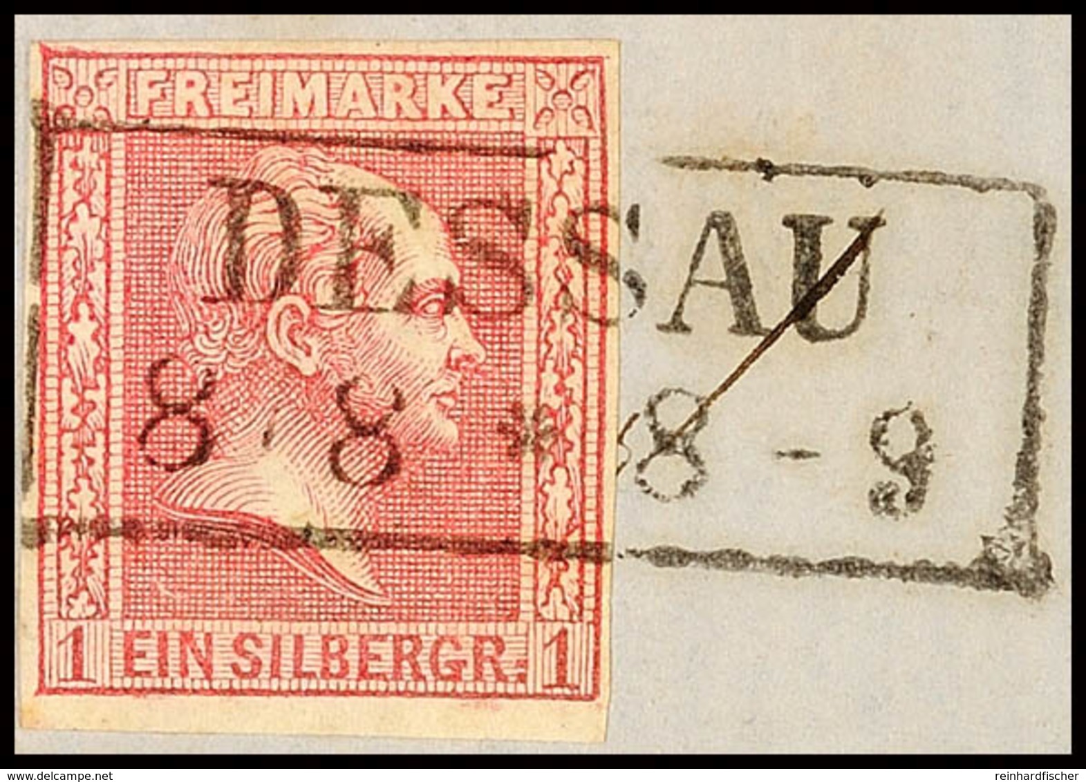 2109 "DESSAU" - Ra2, Klar Und Vollständig Auf Tadellosem Briefstück Mit Allseits Vollrandiger 1 Sgr., Katalog: 10a BS - Altri & Non Classificati