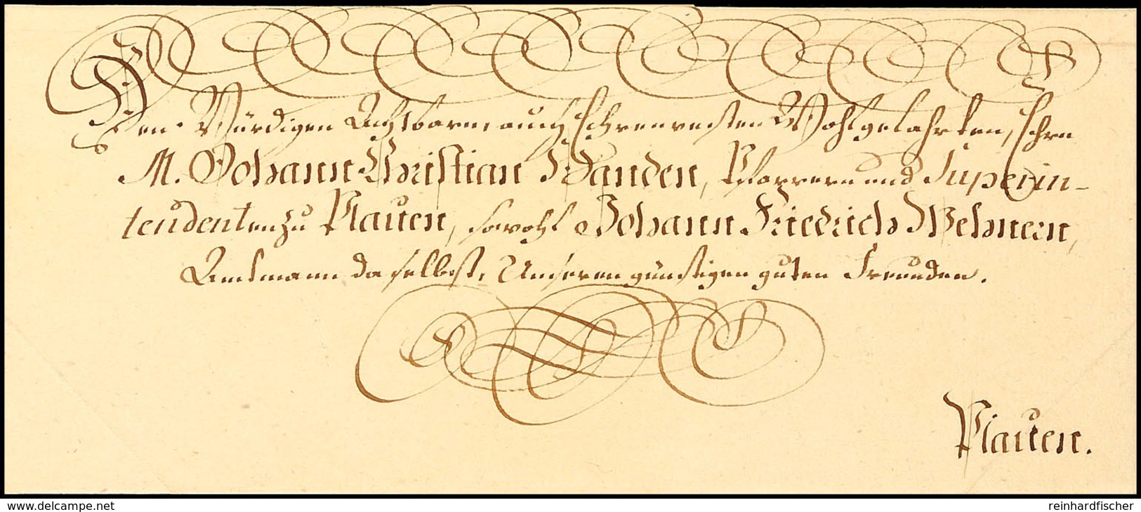 2399 "Leipzig 20. April 1798", Schöner Schnörkelbrief Mit Vierzeiliger Ergebenheitsanschrift Und Rücks. Ebenso Schönem T - Sachsen