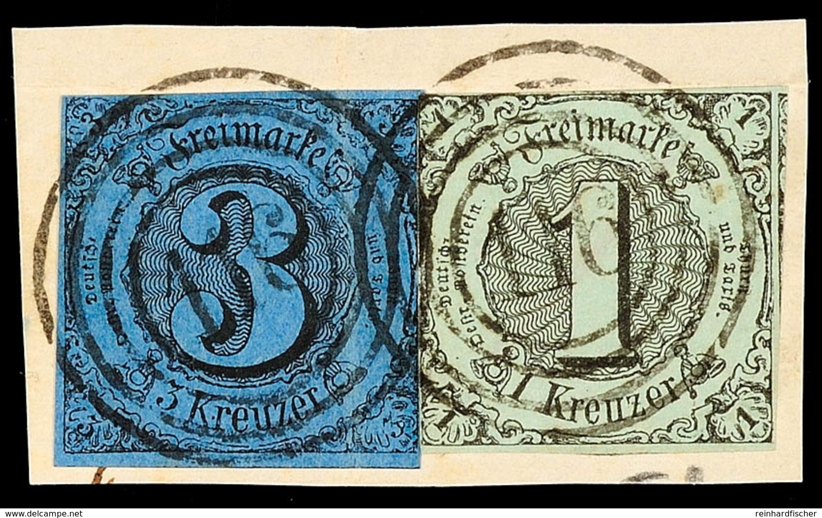 2694 "116" - GLADENBACH, Zwei Klare Abschläge Auf Briefstück Mit 1 Kr. A. Bläulichgrün Und 3 Kr. A. Dunkelblau (senkr. B - Altri & Non Classificati