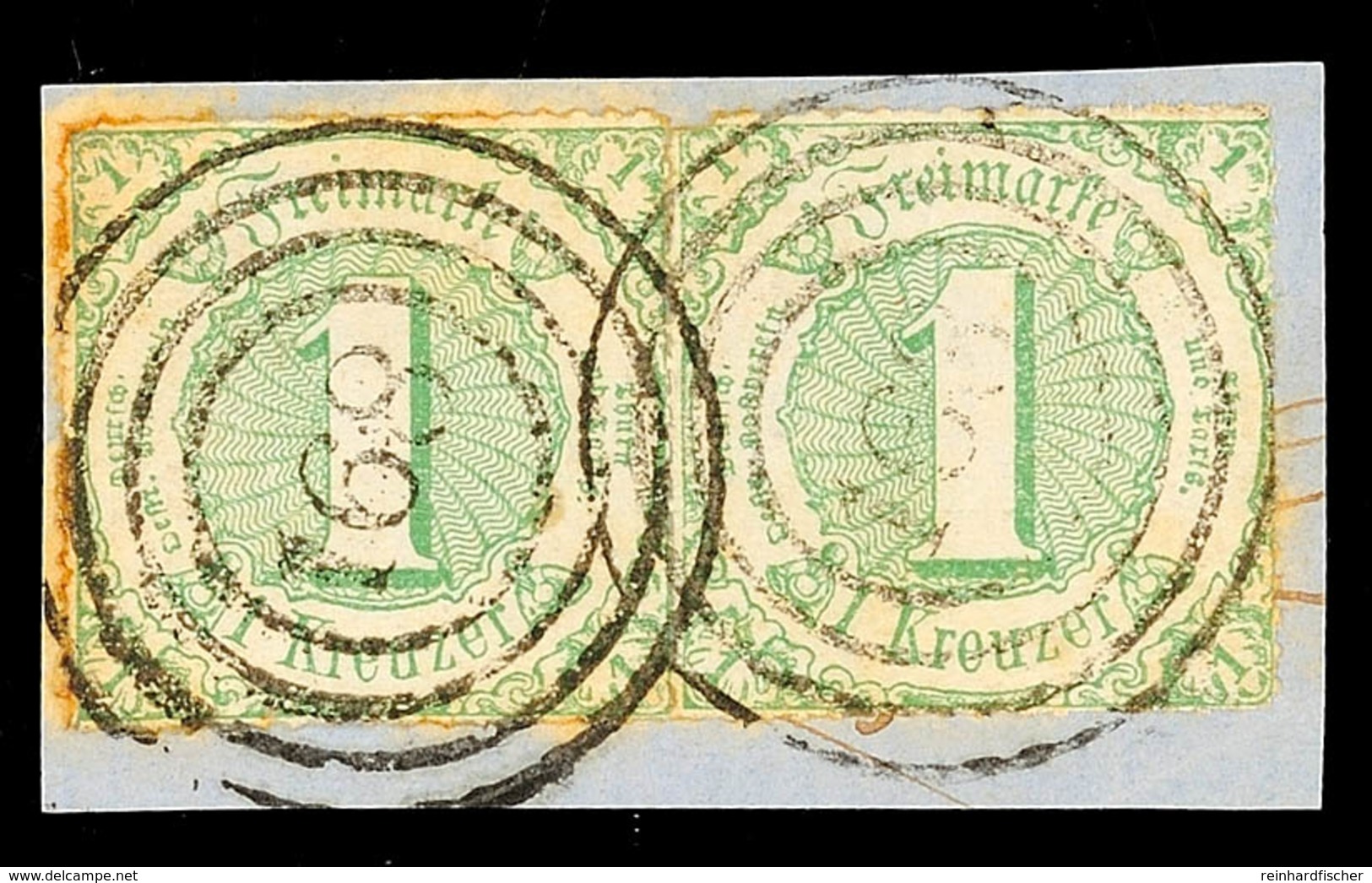 2718 "168" - CAMBERG, Zwei Zentrische Abschläge Auf Briefstück Mit Waager. Paar 1 Kr. IV.Ausgabe, Links Etwas Patina, Ka - Altri & Non Classificati