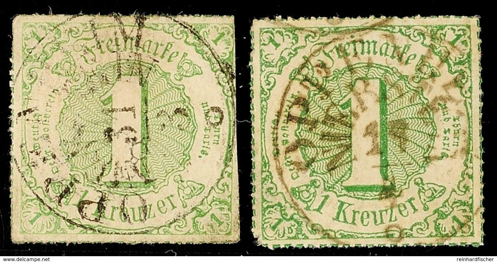 2947 OPPENHEIM NIERSTEIN - Postablage-K1, Mit Daten Vom 31.3.1867 Und 11.4.1867 Auf Zwei Stück 1 Kr. V.Ausgabe, Erstere  - Other & Unclassified