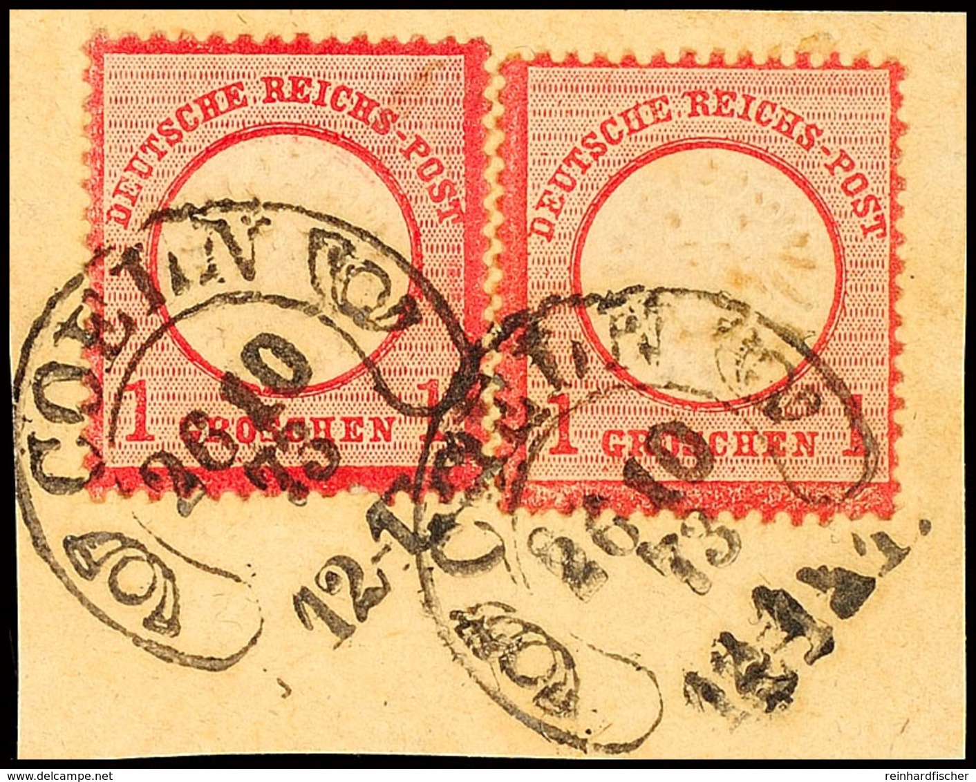 3407 "COELN 26/10 73" (Spalink 4-6 N3), Zwei Mal Abgeschlagen Auf D.R. 1 Gr. Großer Schild, 2 Stück Auf Briefstück, Kata - Altri & Non Classificati