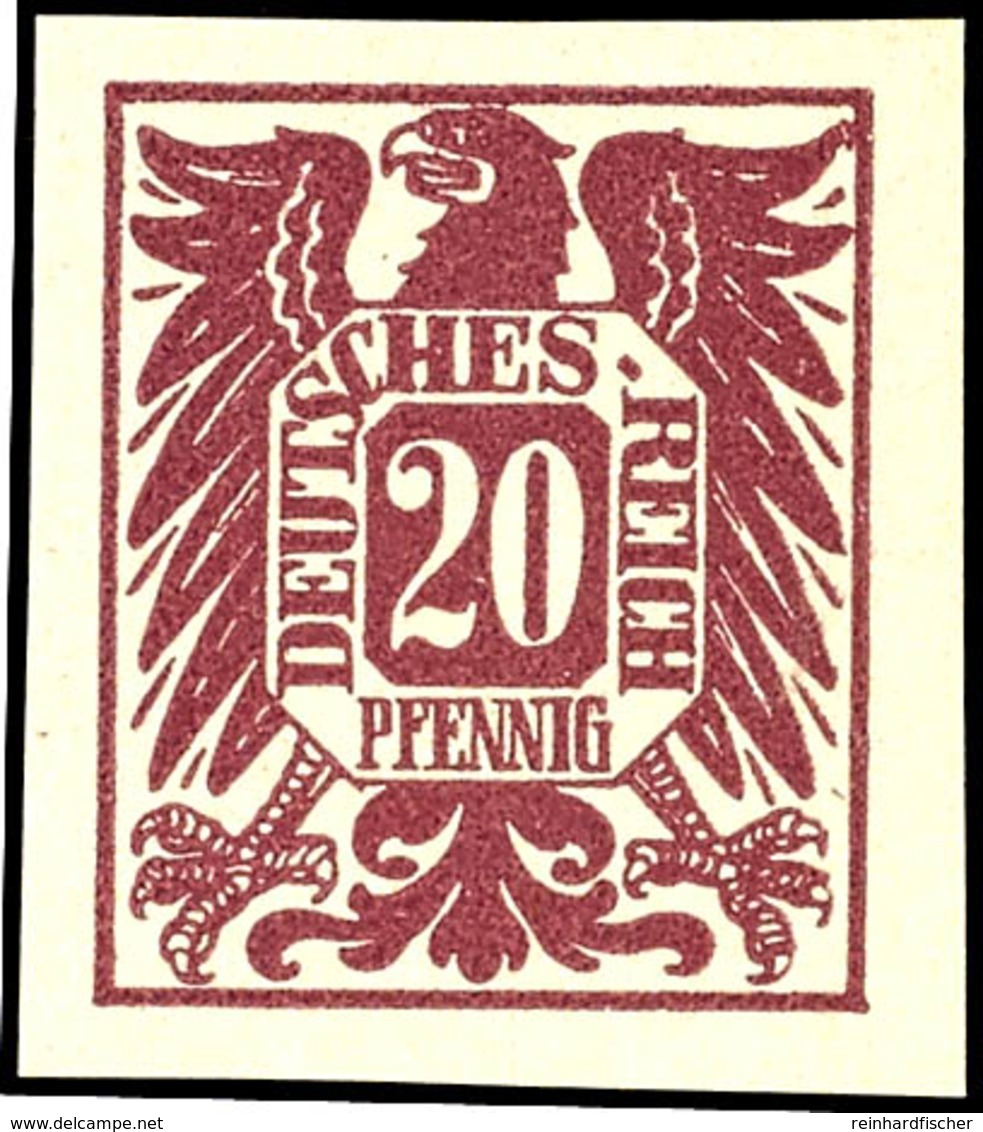 4277 1920 (ca.), Entwurf Für Eine Freimarkenausgabe, 20 Pfg Adler Mit Wertschild Rotbraun, Ungezähnt, Tadellos Ungebrauc - Altri & Non Classificati