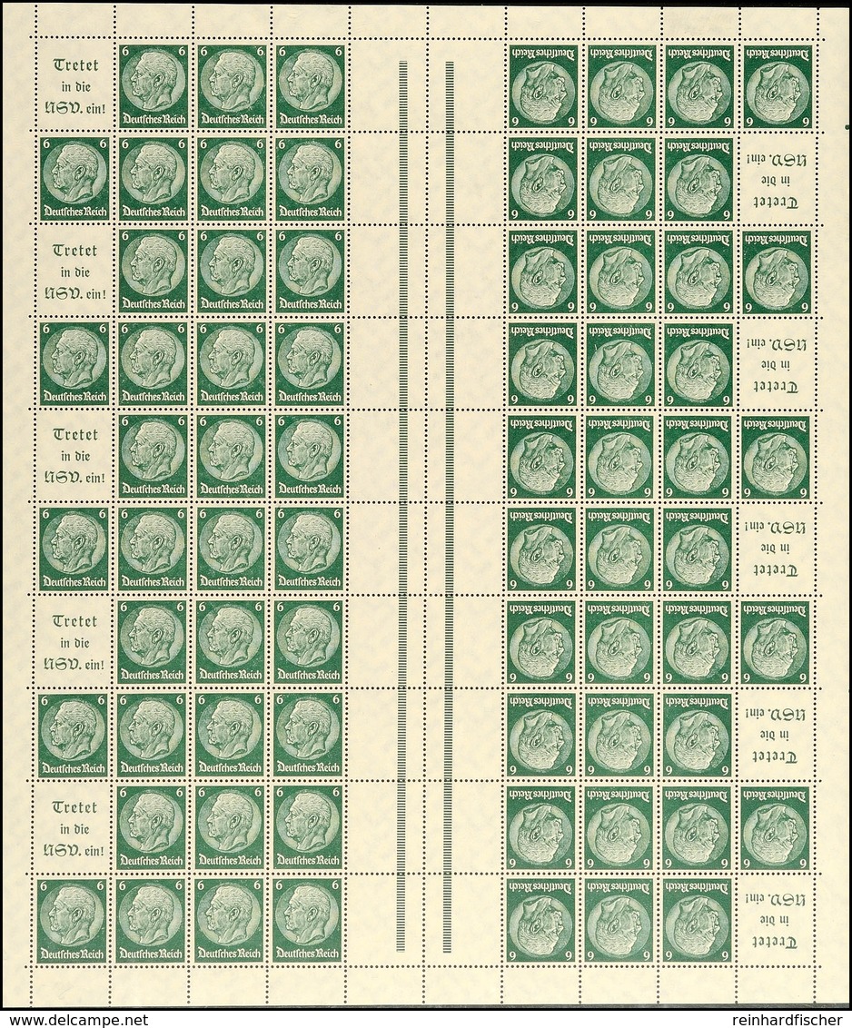 4339 Hindenburg 1940, A15+6 Pf., Markenheftchenbogen Komplett Postfrisch (1 Marke Minimalen Haftpunkt), Mi. 250.-, Katal - Altri & Non Classificati