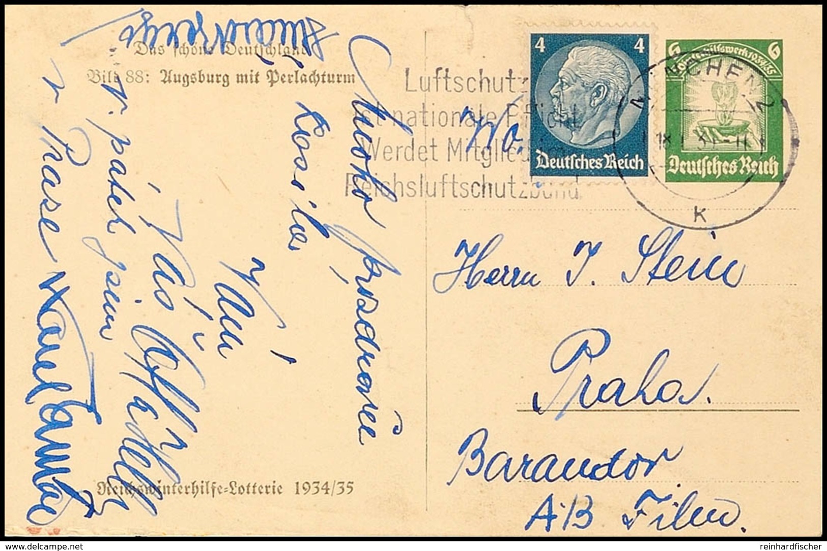 4623 WHW Reichwinterhilfe-Lotterie 1934/35, 6 Pfg Ganzsachenkarte, 13 Meist Gebrauchte, Unterschiedliche Ansichten. Auch - Altri & Non Classificati