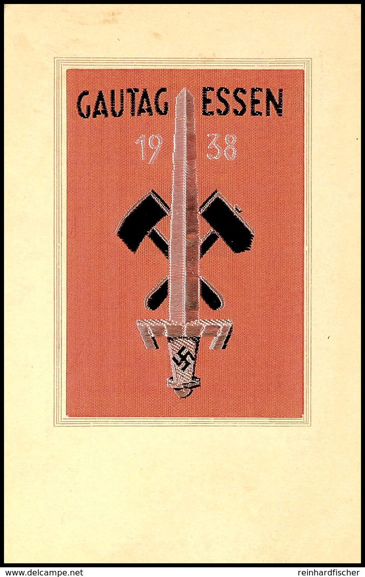 4911 1938, Gautag Essen, Seltene Karte Mit Eingelassenem Seidenstoff, Gute Erhaltung  BF - Altri & Non Classificati
