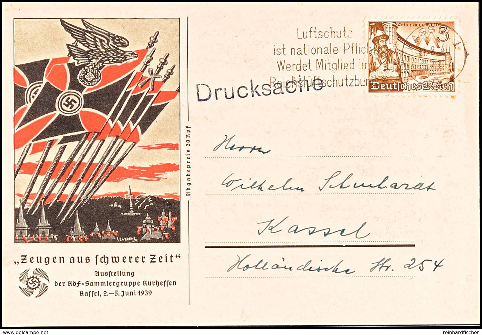 4916 1940, Zeugen Aus Schwerer Zeit,  Color Zudruck-Drucksache, Herausgeg. Zur Ausstellung Der KdF.-Sammlergruppe Kurhes - Other & Unclassified