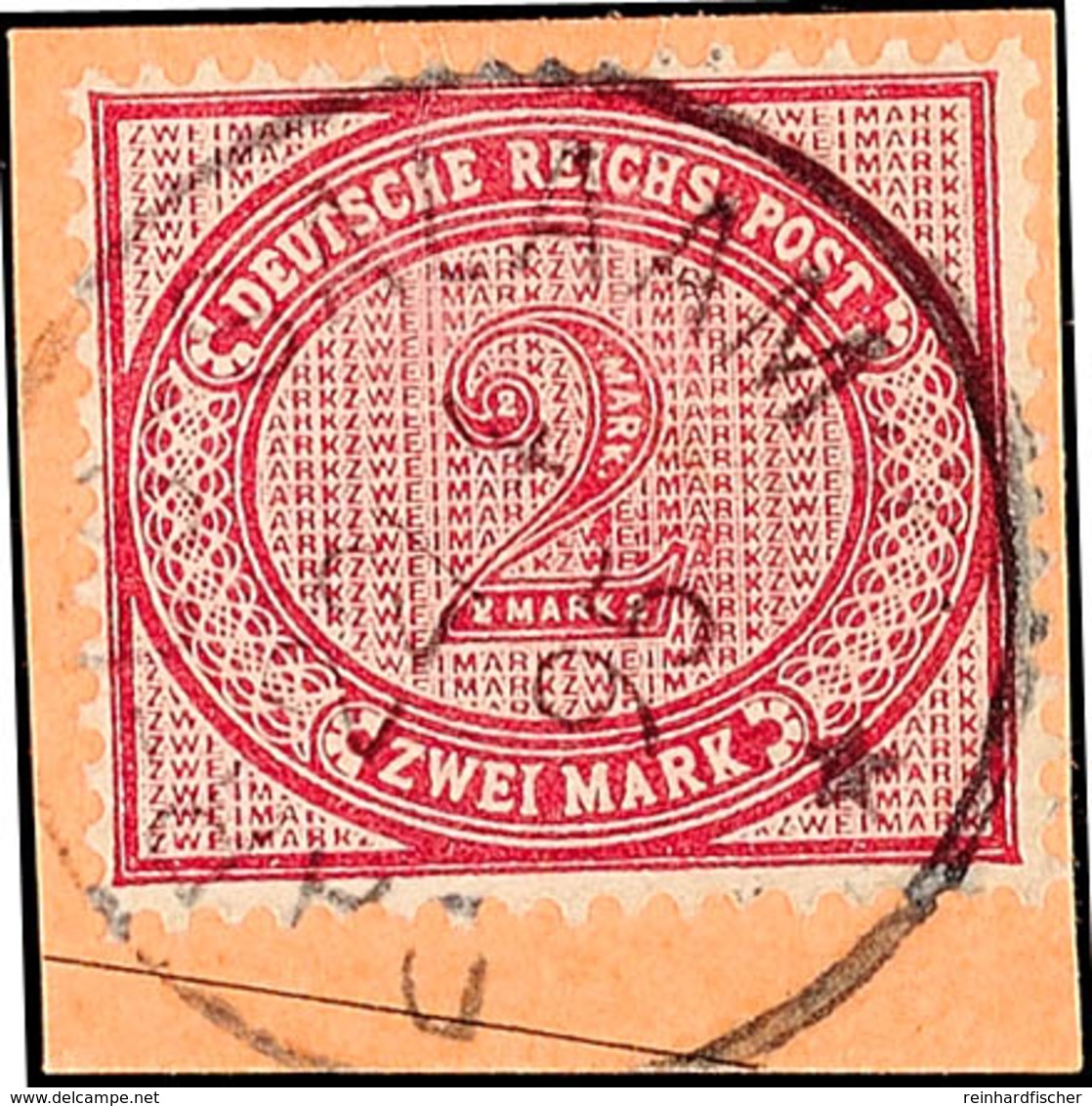 5388 2 Mark Dunkelrotkarmin Mit Stempel "DAR-ES-SALAAM 22/4 95", Auf Briefstück, Kabinett, Katalog: V37e BS - Africa Orientale Tedesca