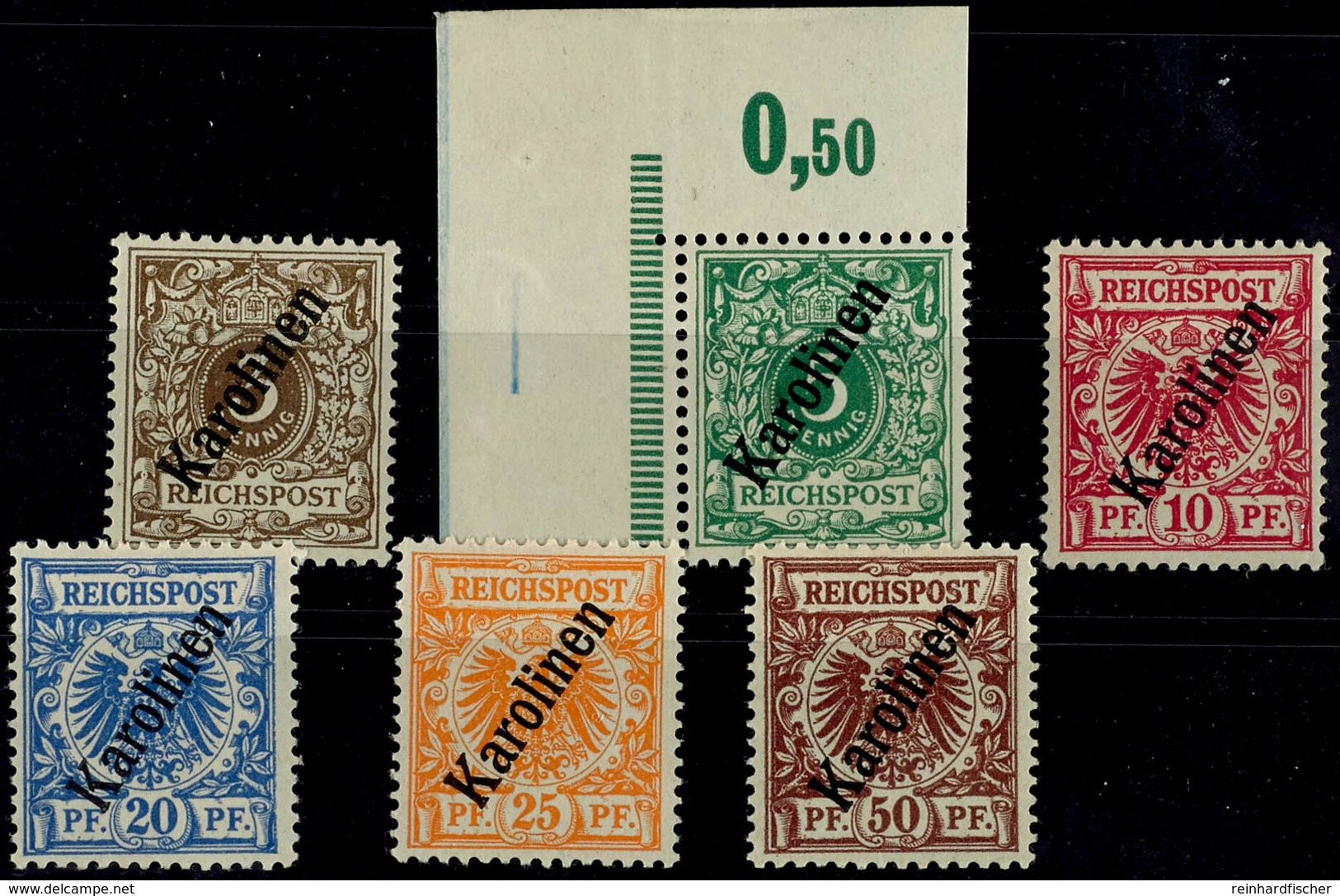 5810 3-50 Pf Steilaufdruck Komplett Tadellos Ungebraucht, Mi. 180,--, Katalog: 1/6II * - Caroline Islands