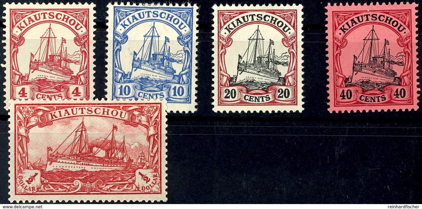 5859 4 Cents Bis 1/2 Dollar Ohne Wasserzeichen Tadellos Ungebraucht, Mi. 260,--, Katalog: 20/24 * - Kiautchou